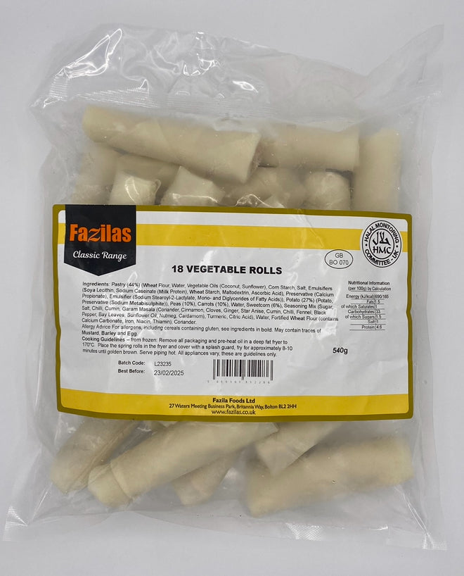 Fazilas - 18 Vegetable Rolls (540g)