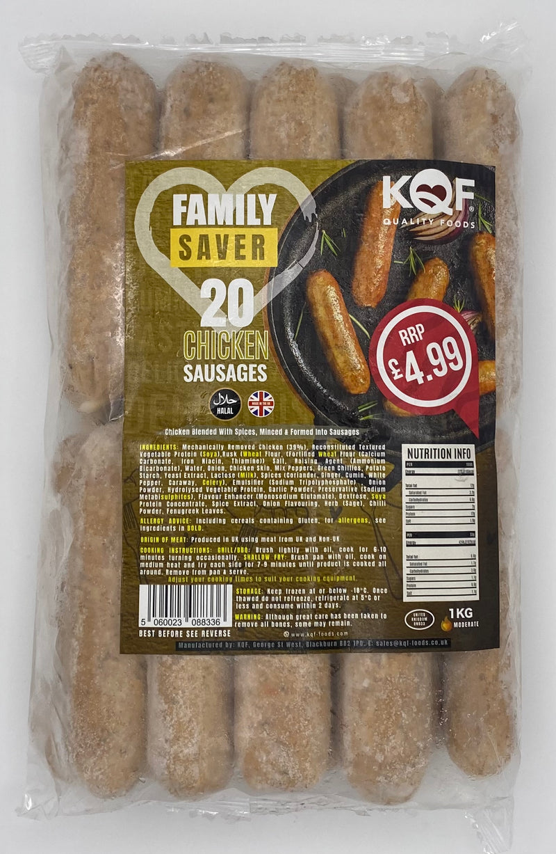 KQF - Family Saver 20 Chicken Sausages (1kg)