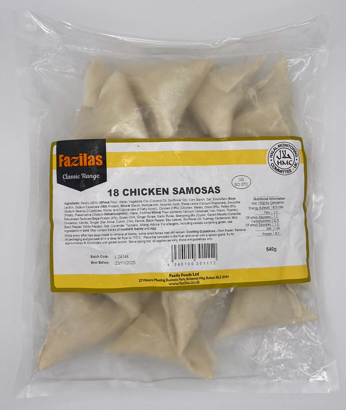 Fazilas - 18 Chicken Samosas (540g)