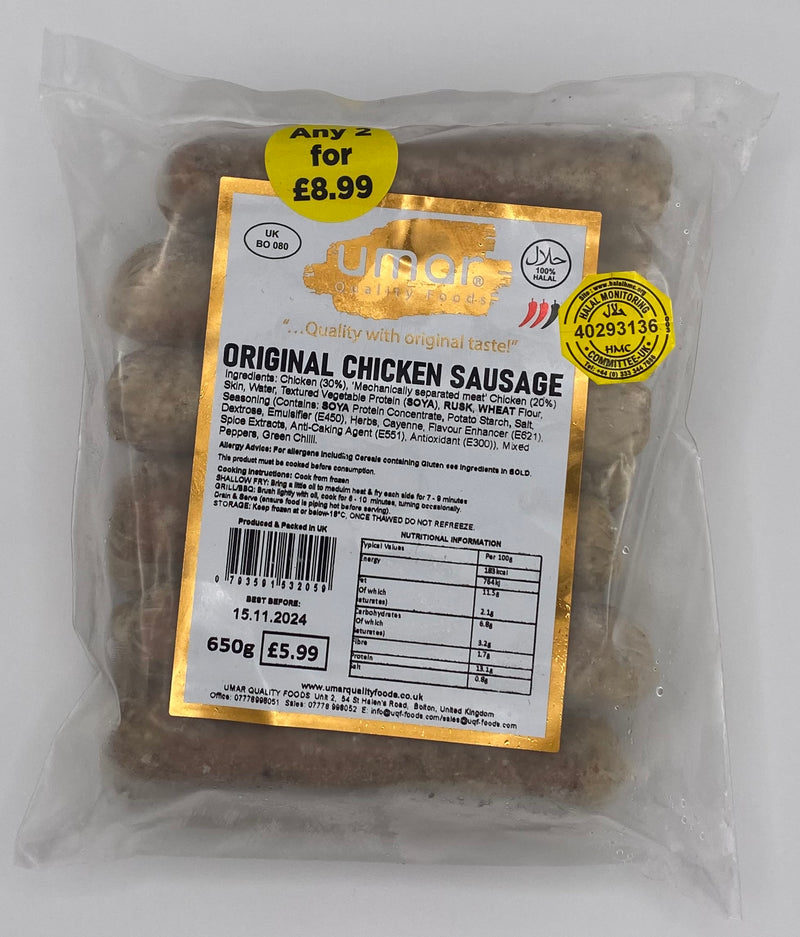 Umar - Original Chicken Sausages (650g)