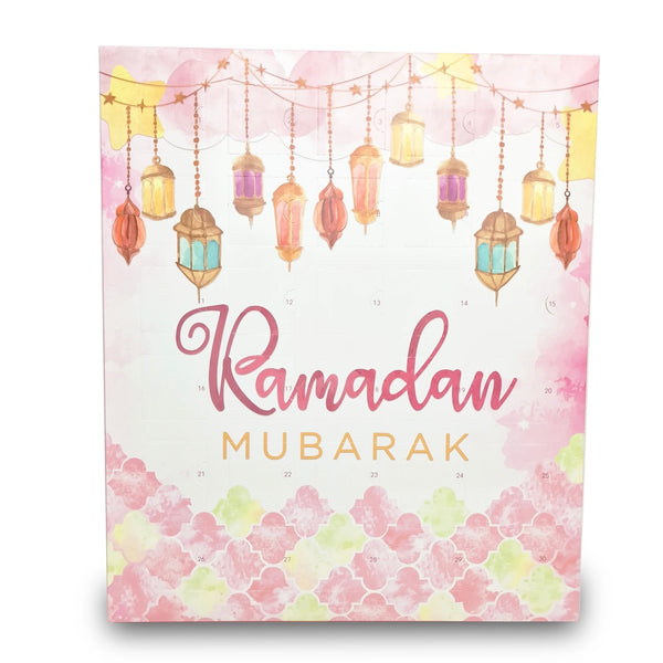 Ramadan Chocolate Advent Countdown Calendar Pink Lanterns Design