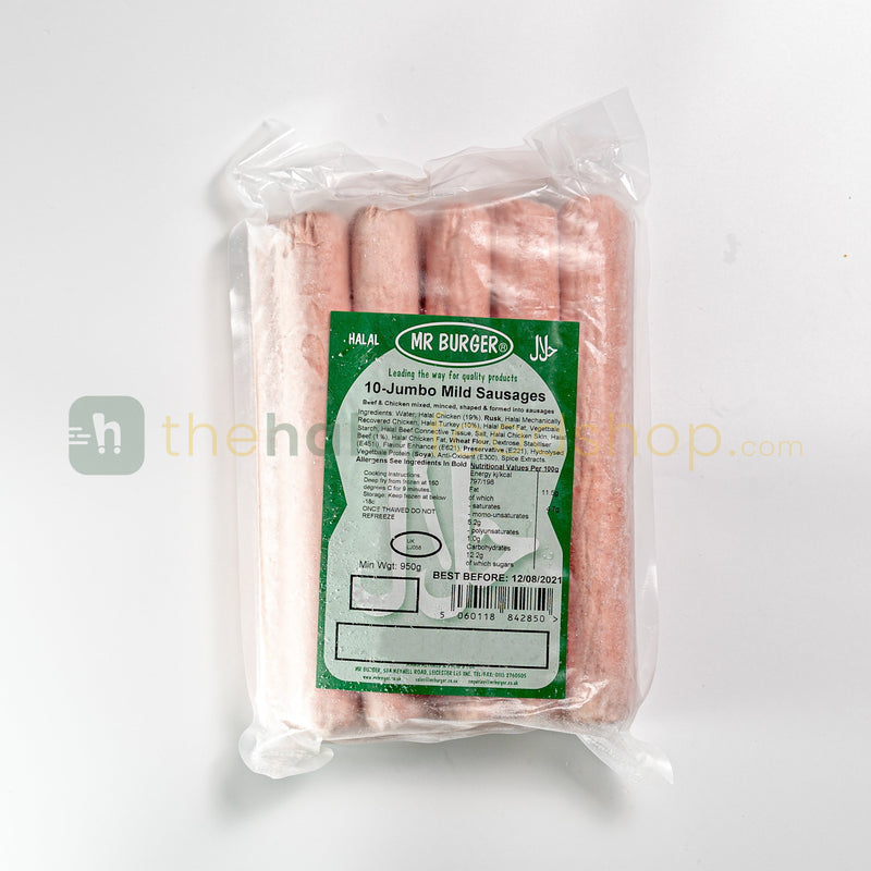 Mr Burger 10 Jumbo Mild Sausages (950g)