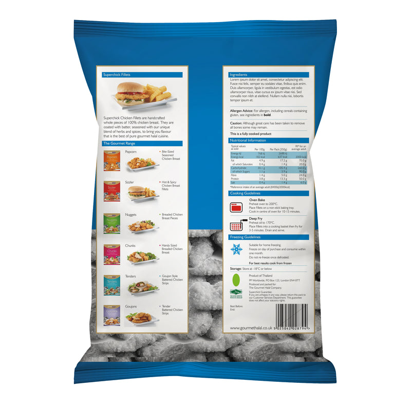 Superchick Fillets American Style Lightly Seasoned Chicken Burger (1kg) - The Halal Food Shop