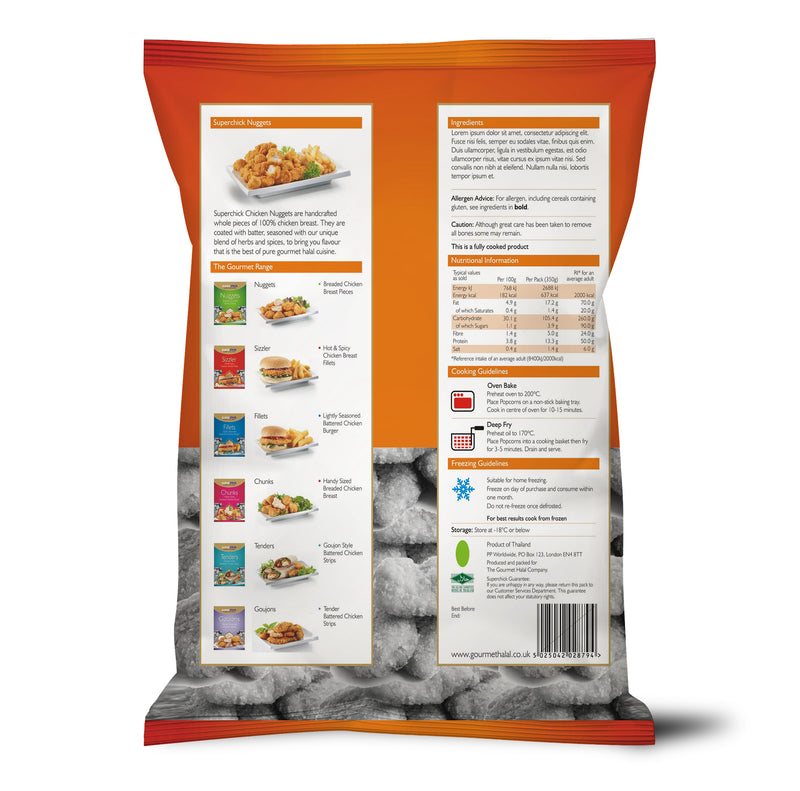 Superchick Chicken Popcorn (1kg) - The Halal Food Shop