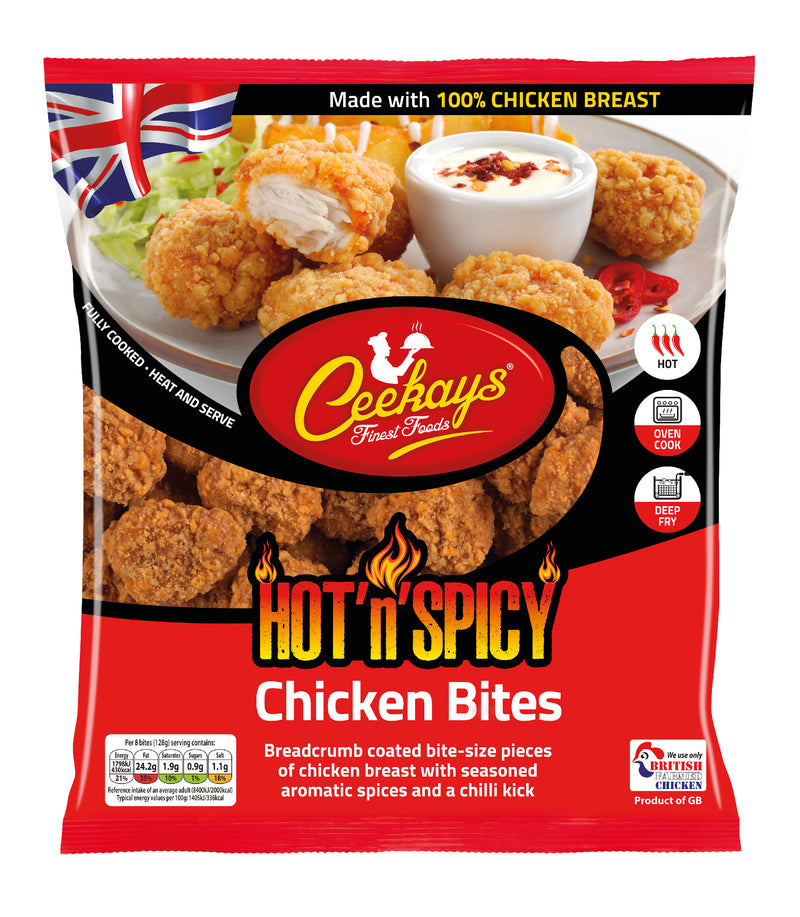 Ceekays Hot ‘n’ Spicy Breaded Chicken Bites (500g) - The Halal Food Shop