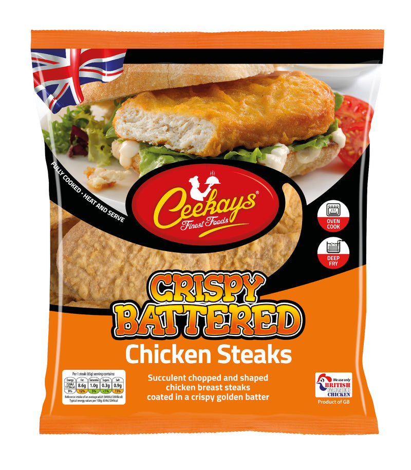 Ceekays Crispy Battered Chicken Steaks (1kg) - The Halal Food Shop