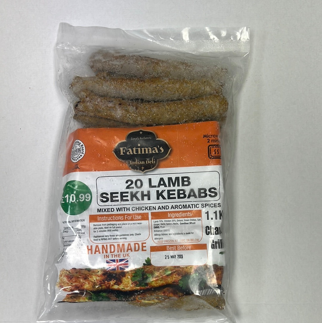 Fatima’s Indian Deli - 20 Lamb Seekh Kebabs (1.1kg)