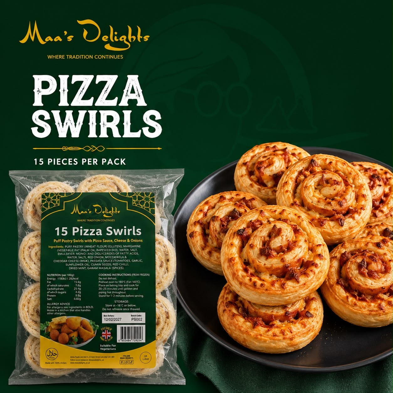 Maa’s Delights - 15 Pizza Swirls