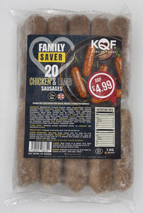KQF - Family Saver 20 Chicken & Lamb Sausages (1kg)