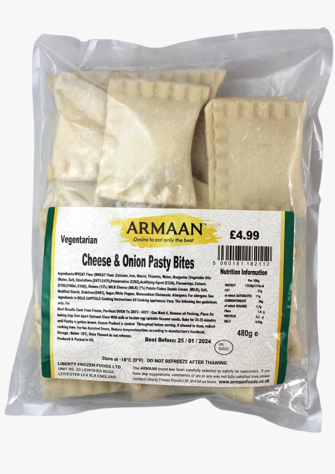 Armaan - Cheese & Onion Pasty Bites (480g)