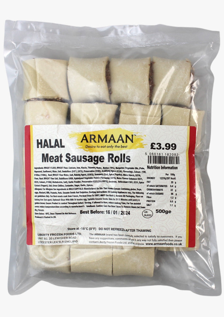 Armaan Meat Sausage Rolls (480g) The Halal Food Shop