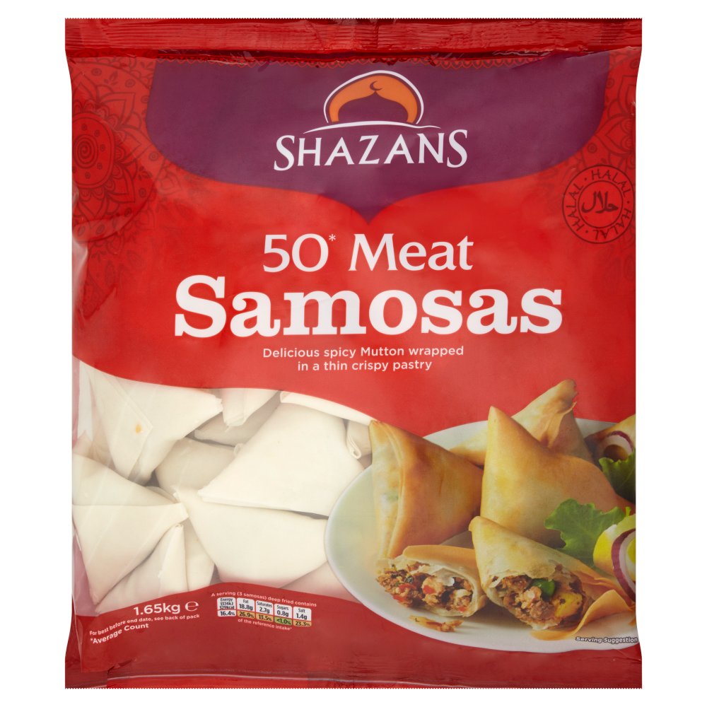 Shazans 50 Meat Samosa (1.65kg) - The Halal Food Shop