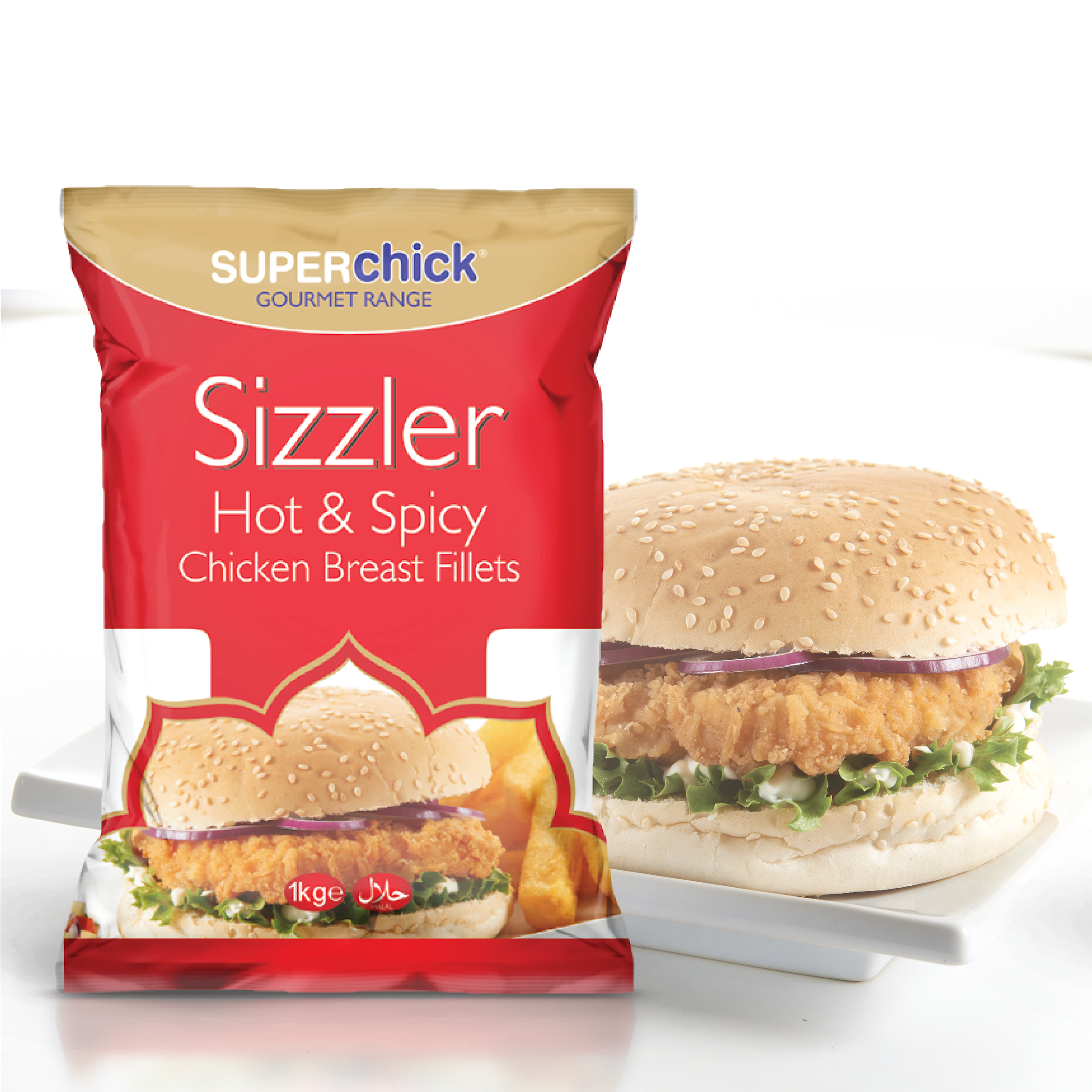 Superchick Sizzler Hot & Spicy Chicken Fillet Burgers (1kg) - The Halal Food Shop