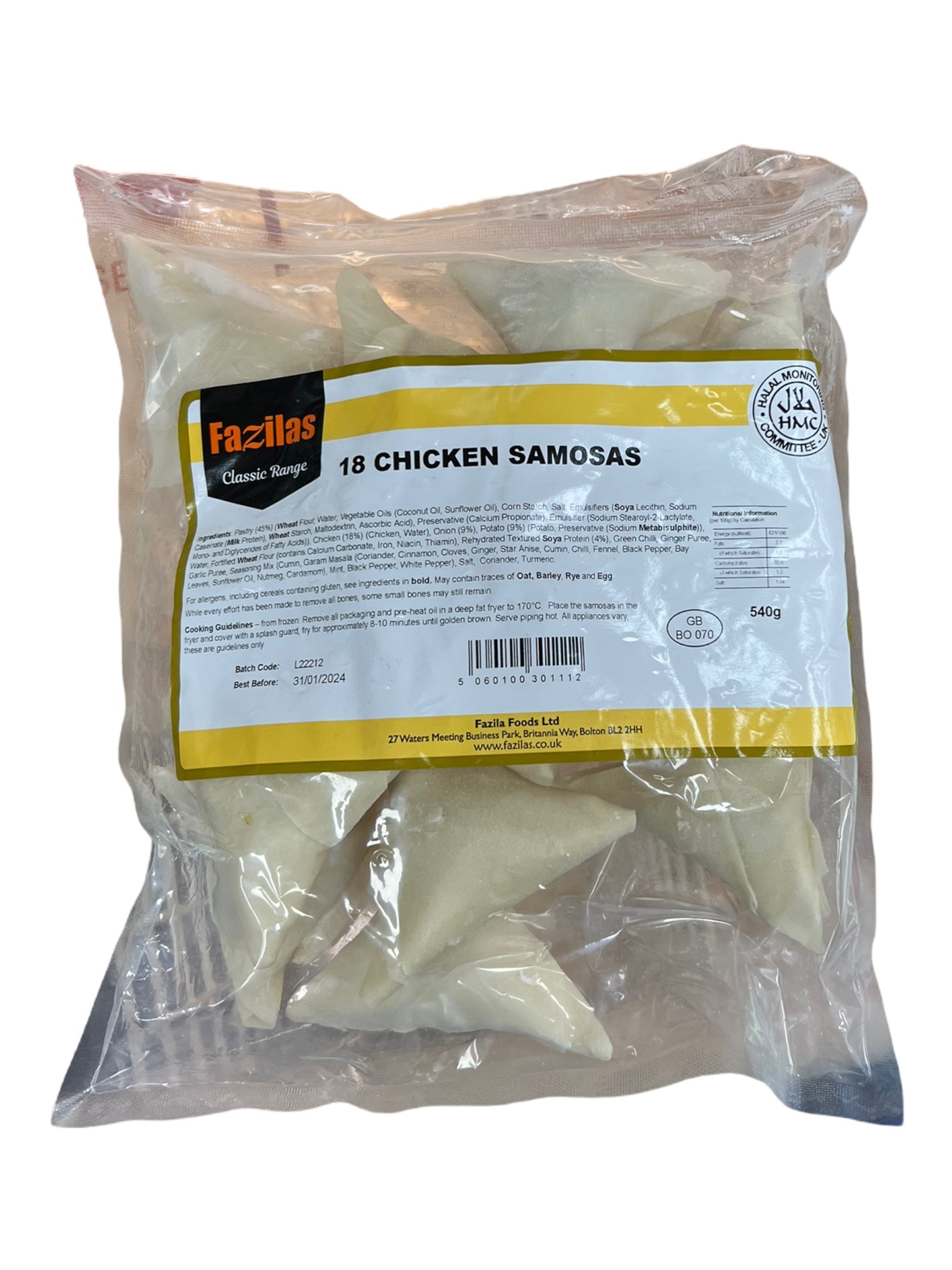 Fazilas 18 Chicken Samosas (540g)