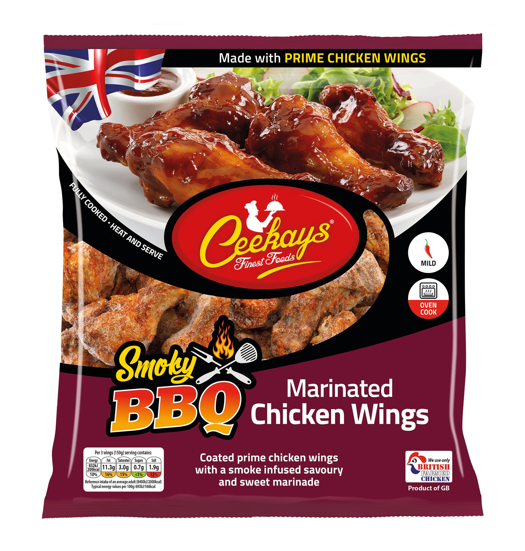 Ceekays Smoky BBQ Marinated Chicken Wings (600g) - The Halal Food Shop