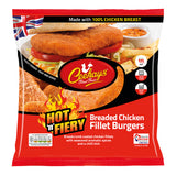 Ceekays Hot’n’Fiery Breaded Chicken Fillet Burgers (700g) - The Halal Food Shop