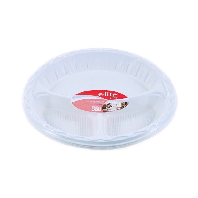 E-Lite 11” 3 Comp Plastic Plates (10 Pack)