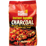Fuel Express - Instant Lighting Charcoal 2 x 1 kg Bags